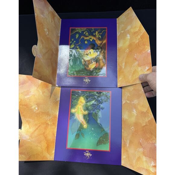 2 Disney 75th Anniversary Prints RETIRED! HTF! Mickey Mouse & Tinkerbell New!